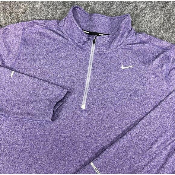 Nike Other - Nike Dri Fit Element 1/2 Zip LS Pullover Mens Large Running Performance Purple